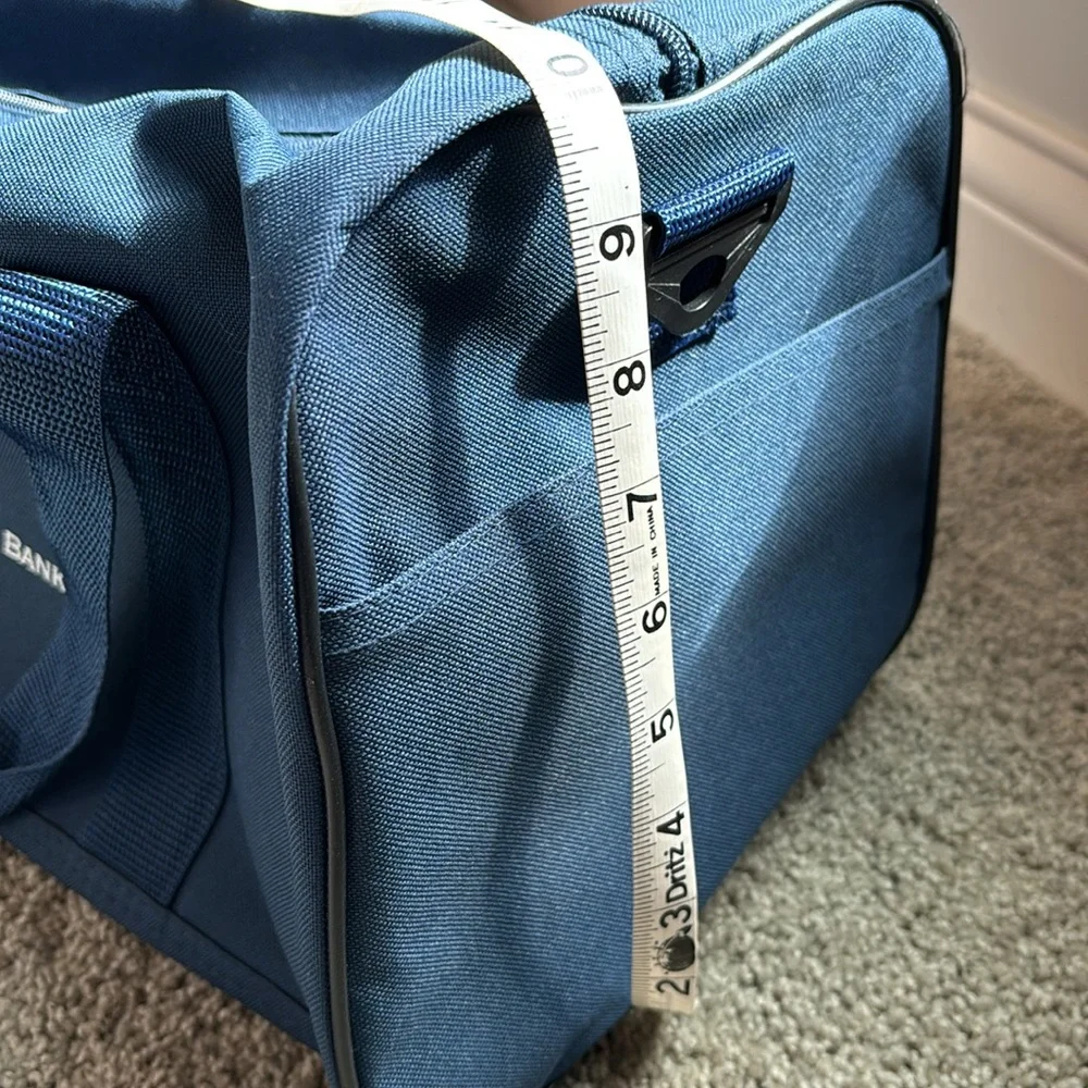 Blue duffle bag